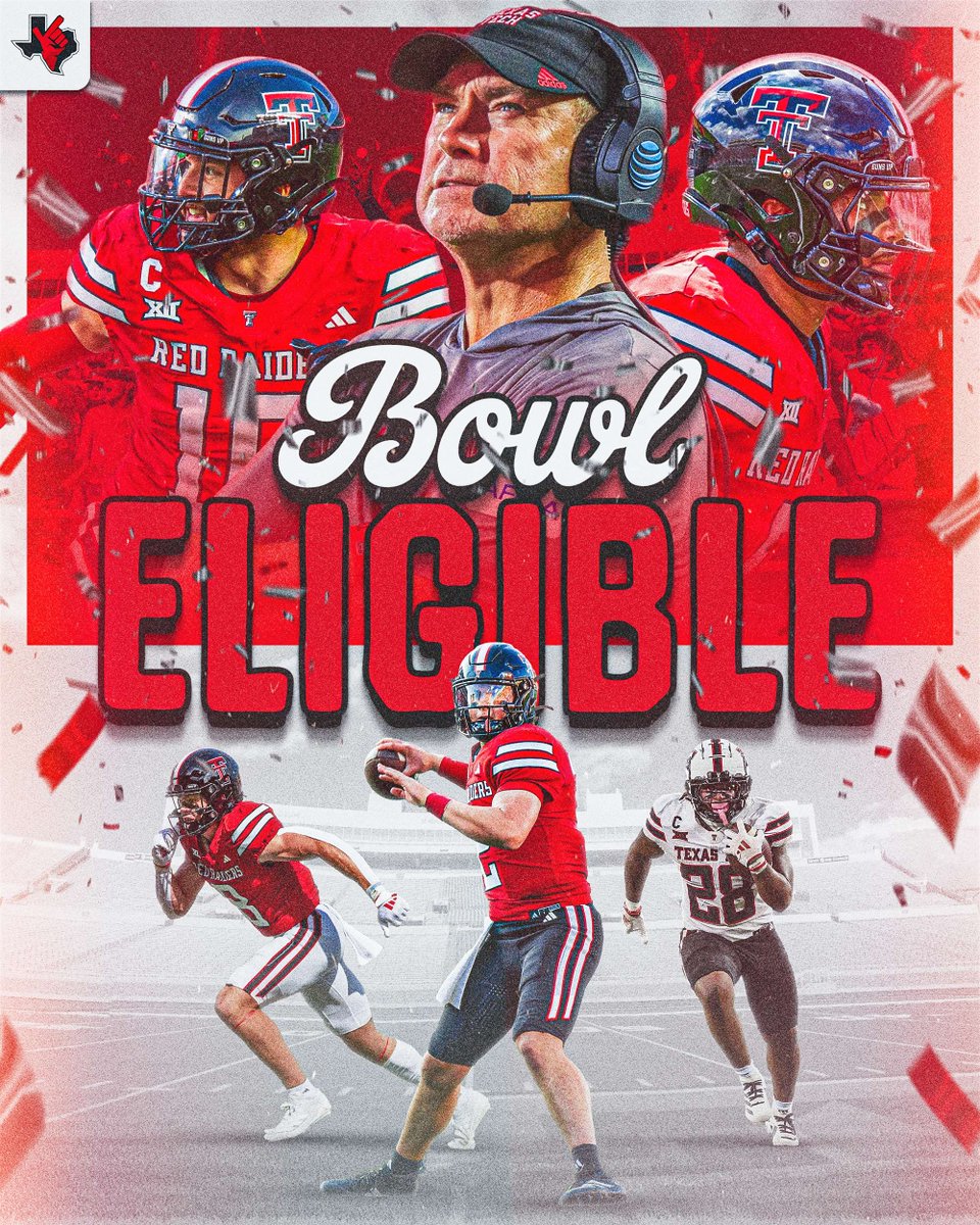 gunsupnation's tweet photo. 𝗚𝗢𝗜𝗡' 𝗕𝗢𝗪𝗟𝗜𝗡'! 🎳
The Red Raiders are bowl-eligible for the 4️⃣th straight season! 🏈 https://t.co/7yUbDwgzk8