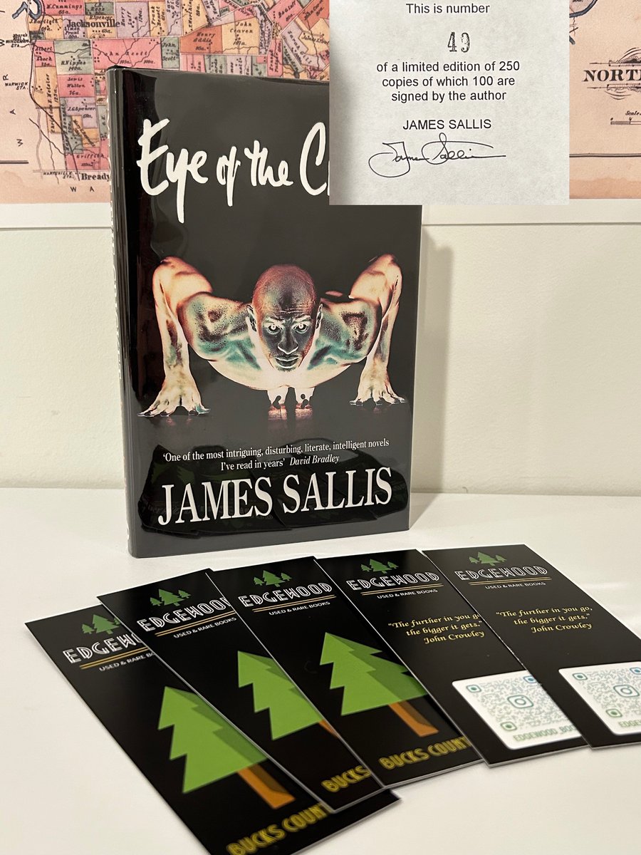 CraigAndrewDowd's tweet image. EYE OF THE CRICKET, by James Sallis. Signed & numbered UK edition, limited to 250 copies of which just 100 are signed.
You’ll never read a series crime novel as elliptical and thoughtful as Sallis’ Nola-set Lew Griffin books.