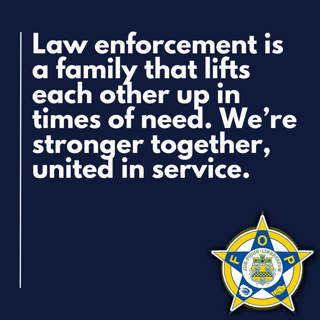 GLFOP's tweet photo. Law enforcement is a family—one that looks out for each other and stands together through all the highs and lows. United in service, we’re here for each other, no matter the challenge.
#BrotherhoodInBlue #FOPFamily #StrongerTogether #BlueUnity https://t.co/UZ9TOmQUCK