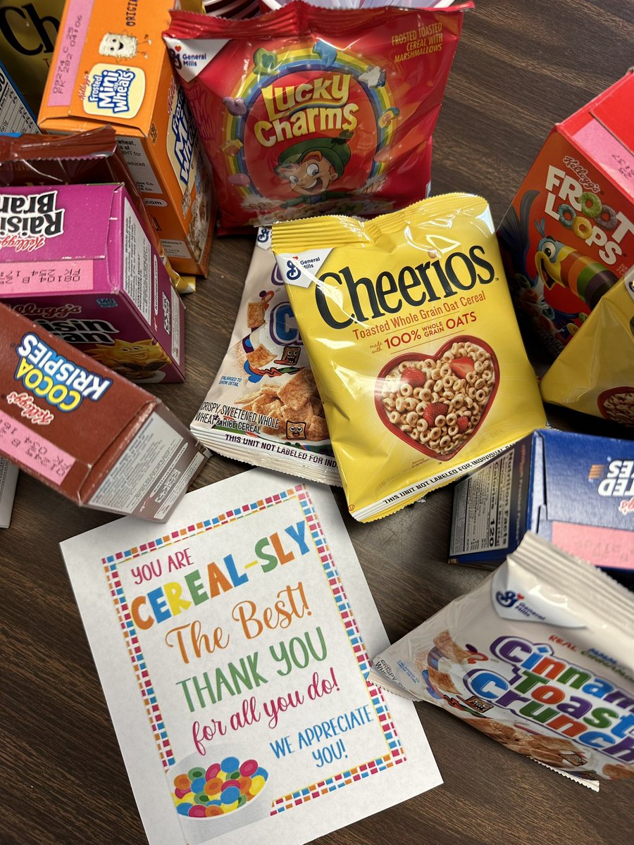 paulapbtinker's tweet photo. We think our staff is Cereal-sly the Best!  It’s a “bran” new day, don’t “flake” it away! #SugarySweet https://t.co/cnwW5iRkaS