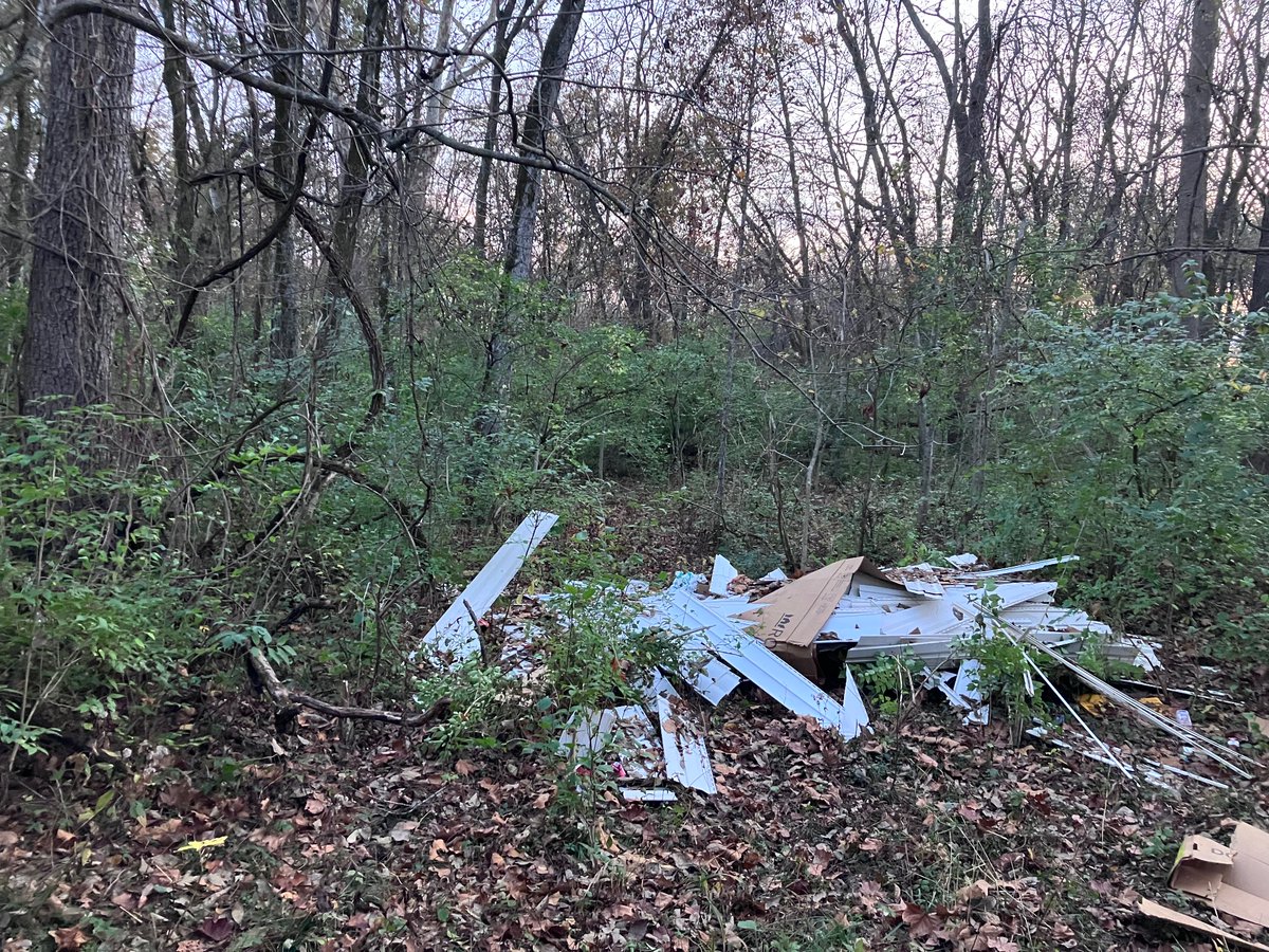I just discovered a large pile of trash at my sacred nature preserve this week. I reported it to conservation but haven’t heard back. What are the penalties for illegal dumping? This needs attention! This is at Busch wildlife #ProtectOurLand

@mdc_online
<a href="/AnheuserBusch/">Anheuser-Busch</a>
