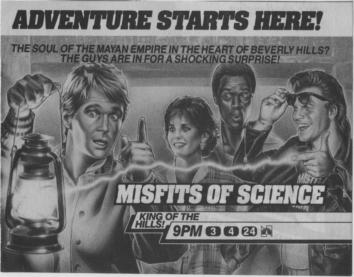 escacn's tweet photo. Especial: ยกRecordando un clรกsico de los 80! ๐บโจ Misfits of Science mezclaba ciencia y comedia en una aventura sobrenatural. Con un equipo de cientรญficos excรฉntricos y personajes con habilidades especiales, el show nos llevaba a vivir misiones รบnicas. #RetroTV #MisfitsOfScience https://t.co/AljmxQg5Uj