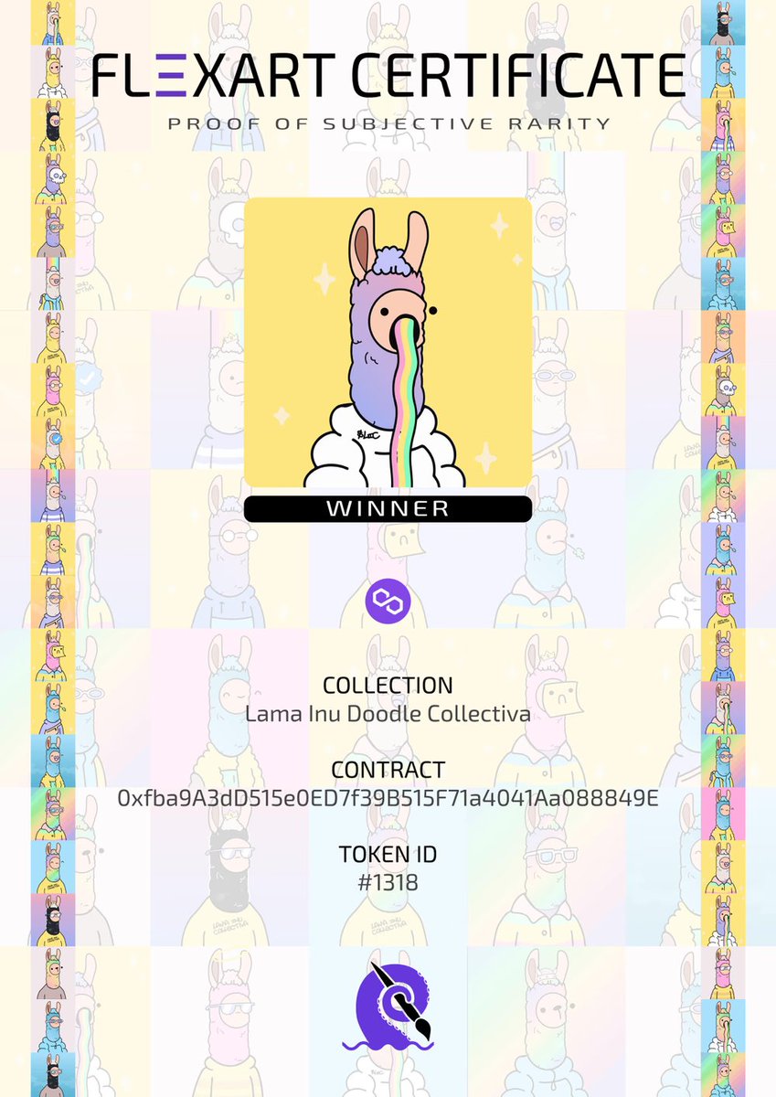 flexart7's tweet photo. Remember where the community chose the winner for the Proof of Subjective Rarity certificate? Well, the entire @LamaInuC community that joined this unique event is on the whitelist for the @LamboLlamaMeme presale and will also receive the $LLL airdrop later! 🎉 Everyone's a winner—this is for you ❤️

Check out their site: https://t.co/IhzX4QxT0Z