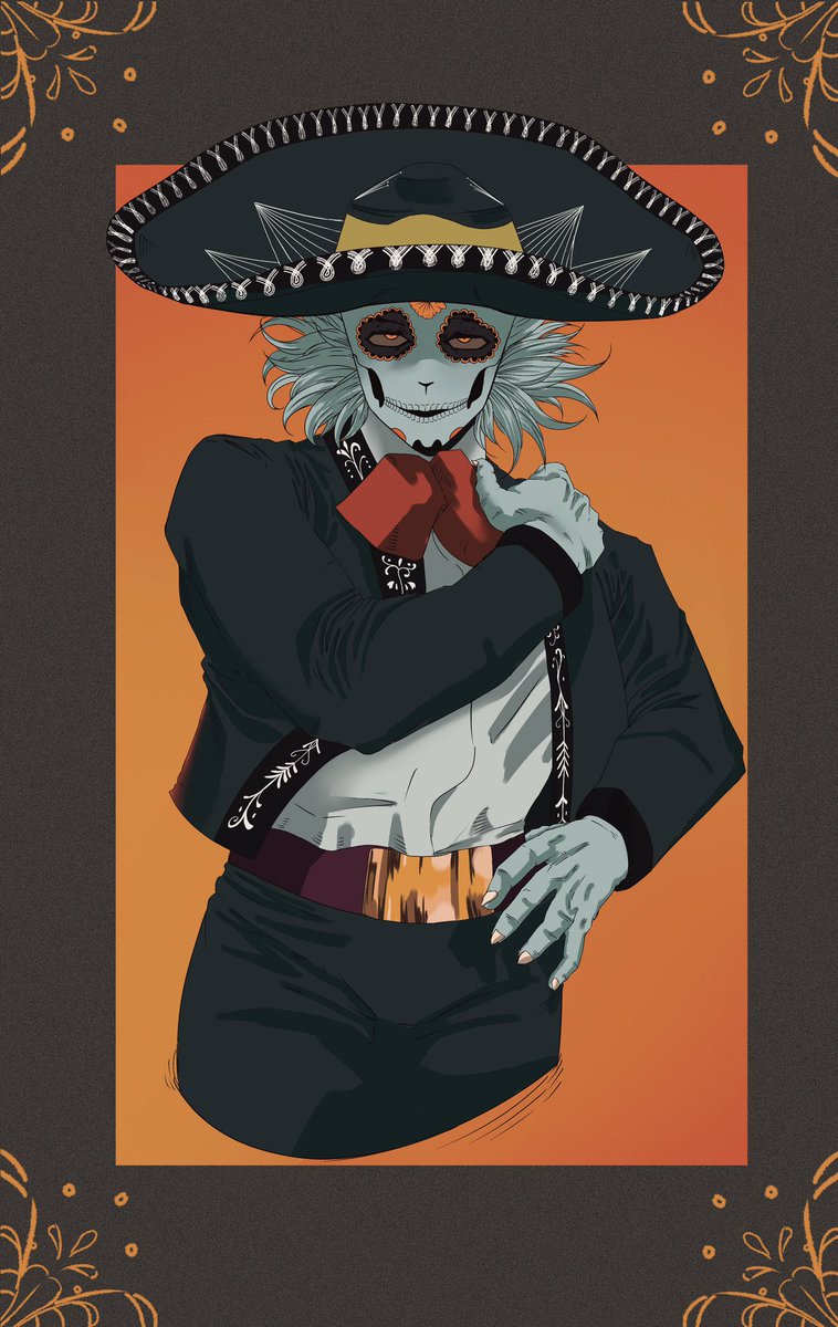 Vali quiote en hallowen pero aun queda el dia de muertos , espero anden pasando una bonita tarde ( aun que una disculpa el coloreado ya no tenia mucho tiempo ) #DiaDeMuertos