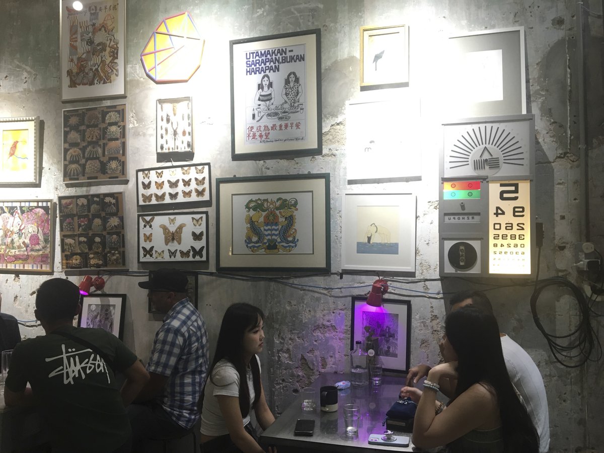 Anyone guess what these two drinks are?  #BlackVelvet &amp; #Mojito but #cocktail #mixology using #artisan #Malaysian alcohol - #Toddy - fermented coconut water - totally delish &amp; this once traditional drink for plantation workers is revived at the hip #Penang locale #narrowmarrow