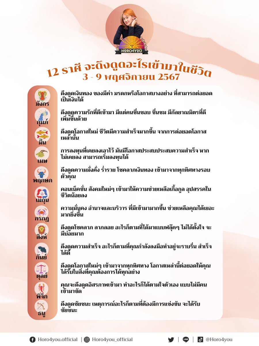 ❗️12 ราศี จะดึงดูดอะไรเข้ามาในชีวิต❗️
(3-9 พ.ย. 67)

มาเช็คดวงตามราศีกันจ้า

(รี+พิมพ์ 1 เพื่อรับคำทำนาย)

#ดูดวง #Horo4you