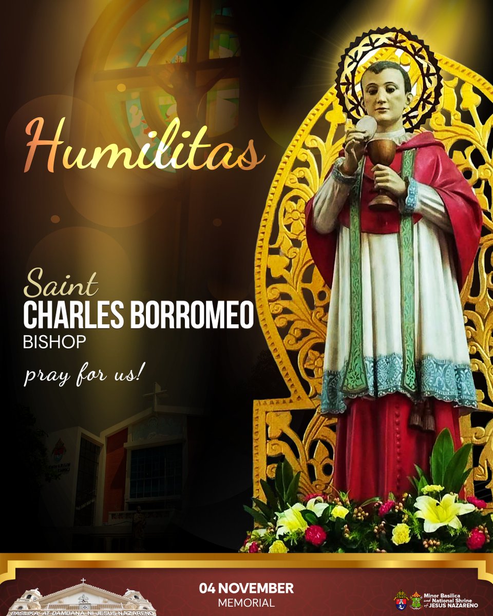 quiapochurch's tweet photo. ST. CHARLES BORROMEO, Bishop
pray for us!🙏
04 November; Memorial

[Quote] “Be sure that you first preach by the way you live.”

#SaintCharlesBorromeo #SanCarlosBorromeo #SanCarlosSeminary #Humility #Humilitas #Karlista #Catholic #Katoliko #QuiapoChurch  #ArchdioceseOfManila https://t.co/FFYV9j4E7g