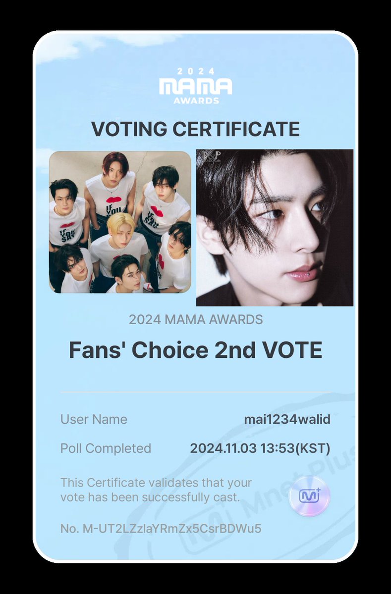 jaeyunsim22's tweet photo. 1 RT = 1 VOTE FOR ENHYPEN ❤️‍🩹

I vote #enhypen on #2024MAMAVOTE https://t.co/Sw6QUSFre1