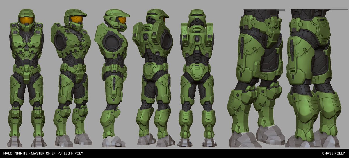 chasing_polys's tweet photo. little by little but its getting there. lower legs down and feet next!! https://t.co/Nu303VcfXE

 #MasterCheif #Halo #spartan #s117 #zbrush #Blender #b3d #hardsurface #INFINITE https://t.co/I1PxS2WvyU