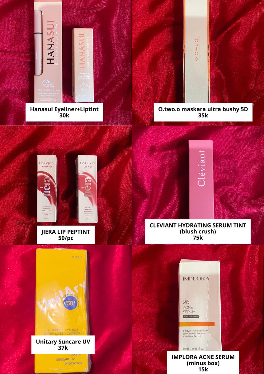 mochyogurt's tweet photo. Wts boleh tanya2 dulu,
✅️Bisa oren
✅️Bisa req shopee video
✅️Bisa cod kalau dom deket
✅️Nego harga
📍Bekasi 

T. Unitary suncare, liptint jiera, cleviant, esca hanasui, eyeliner, otwoo mascara, skintific pore clay stick, cool-vita, implora acne serum #zonauang #zonajajan https://t.co/Q5jH2WIcaG