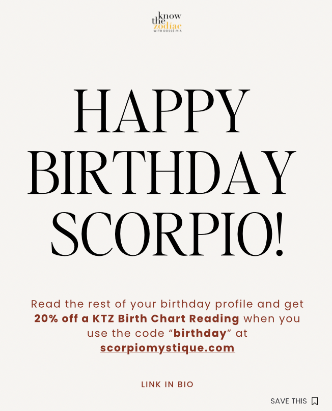 ScorpioMystique's tweet photo. Happy birthday to all Nov 7 #Scorpios! Read the rest of your bday profile here: https://t.co/l5DpacTCXs https://t.co/2KJn3HsQ5e
