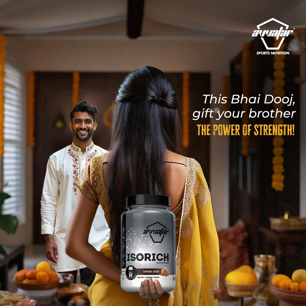 AvvatarIndia's tweet photo. Celebrate the bond that empowers! Choose Avvatar India for the brother who deserves the best✨
Wishing you all a Happy Bhai Dooj!
#AvvatarIndia #HappyBhaiDooj #Festive #Gains #Workout #StrongBond #Fitness #Protein #Health #ReconstructYourself https://t.co/BfAnjiILvP