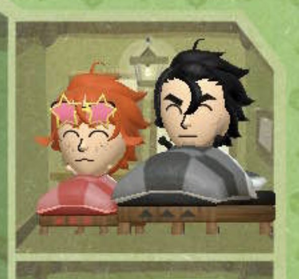 WheezeEllo's tweet photo. Sorry I’ve been so dead >_< I’ve been busy working on getting a better paying job but I hope everyone had a happy holloween!! 
I don’t have anything to post but my partner played the Miitopia demo and made our OCs in it and it’s so so cute. https://t.co/LKoePboNDm
