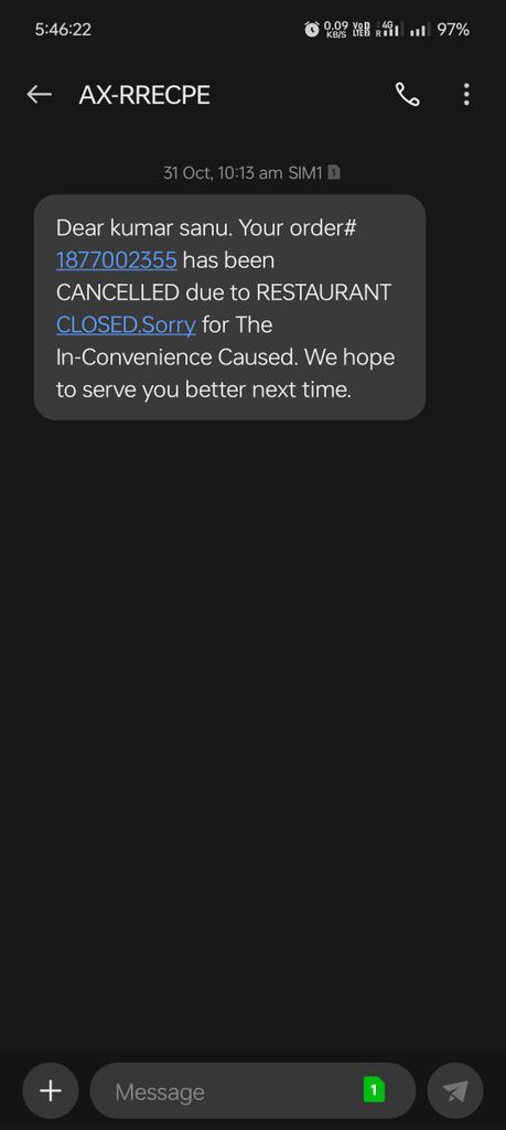 kumar_s_a_n_u's tweet photo. I ordered food through Food on Track and paid 150 via UPI. However, the restaurant canceled the order, and my food was not delivered. Despite the cancellation, my refund has not yet been initiated to my bank.

#IRCTCofficial #IndianRailway #foodontrack https://t.co/sJ7lDaI22Z