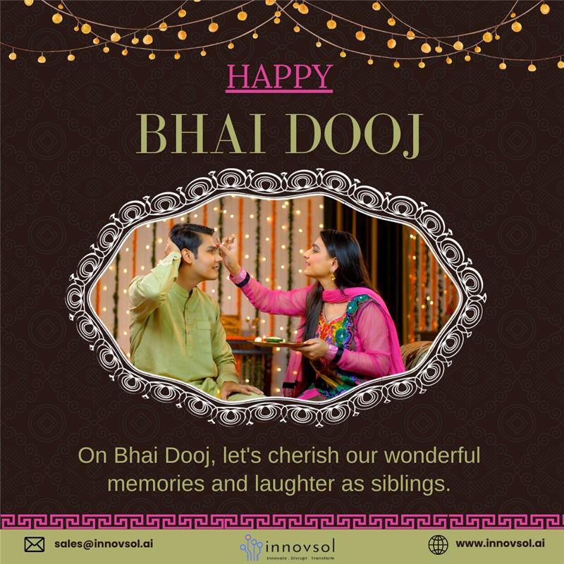 Innovsol_ai's tweet photo. From all of us at Innovsol, we wish you and your siblings a day filled with laughter, fond memories, and blessings. May this special bond grow even stronger with each passing year. Happy Bhai Dooj! ✨💖

#BhaiDooj #SiblingLove #Innovsol #FestiveVibes #FamilyBond #HappyBhaiDooj https://t.co/bu04h041Dl