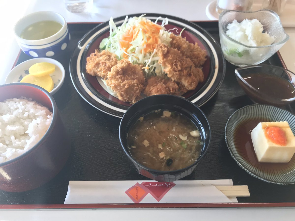 bicchee's tweet photo. 後半戦に備え、やわらかくてジューシーなチキンカツ、ピリッと辛味の効いた大根おろしで回復をはかる。 #奥びわ湖ロッヂ #ビワイチの日 #ビワイチ #ロードバイク #サイクリング #zullo #tonica さらにはお店のわんこと戯れ癒され。 https://t.co/B7uOYZVKZr