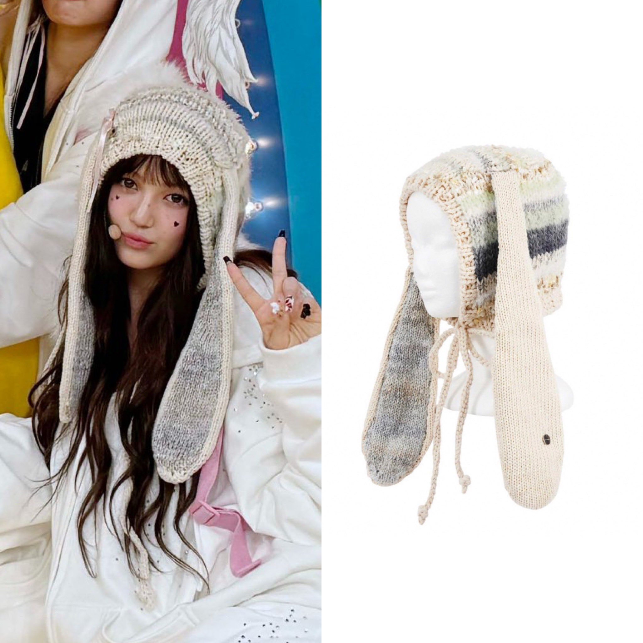 rurumu: usa-mimi knit cap white