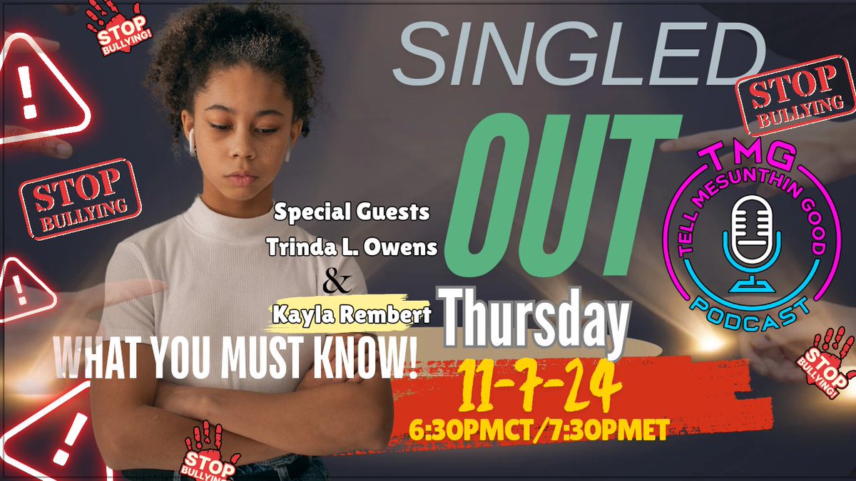 TMGTelMeSumthin's tweet photo. Ever felt like everyone else blended in, but you were the one who stood out… for all the wrong reasons? This episode dives deep into what it’s like to be targeted and how to reclaim your power.
STREAM 11-7-24 @ 6:30PMCT/ 7:30 PMET ON FACEBOOK, YOUTUBE &amp; LINKEDIN https://t.co/r8KwUp6USg
