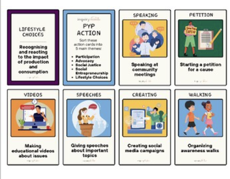 21stcenteducat's tweet photo. Having trouble thinking of types of action? Had fun making these category cards for Y6 IB PYPX students. #IBPYPX https://t.co/XWF5PXfWeF https://t.co/GKKjb4dvwE