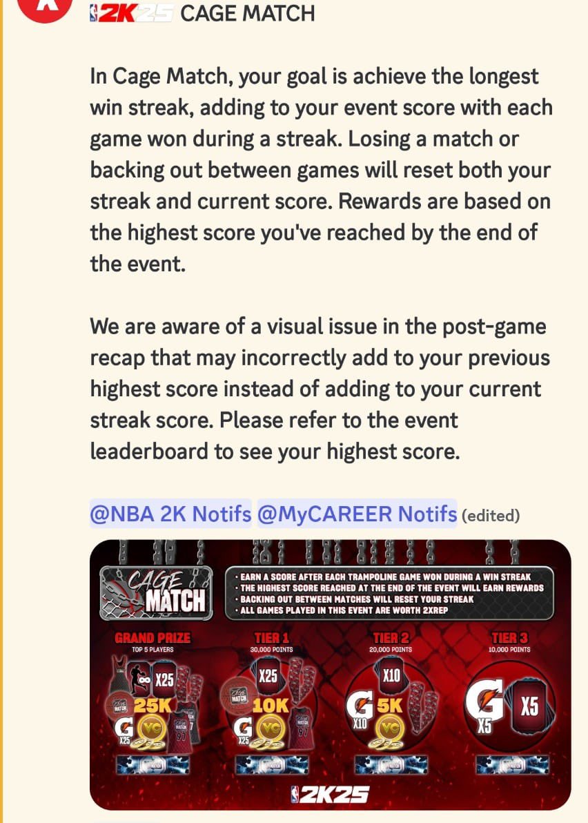 LockersCode's tweet photo. Cage Match #Udate

#MyCAREER #NBA2K25 https://t.co/bd51713pwa