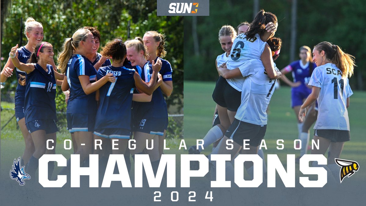SunConference's tweet image. Congratulations to the 2024 #SUNWSOC Regular Season Co-CHAMPIONS, @SCADWSoccer &amp;amp; @Keiser_WSoccer 🏆👏

@NAIA | #NAIAWSoccer