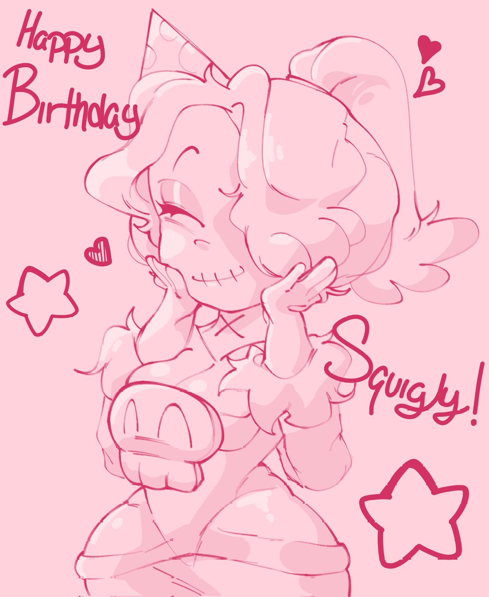 OpitomyofStupid's tweet photo. HAPPY BIRTHDAY TO MY FAVORITE STRAWBERRY SHORTCAKE SQUIGLYYY!!! (I definitely did not just throw this together cause I was so focused on my cramps the whole day to the point where I almost forgot) ANYWAYS HAPPY BIRTHDAY QUEEN #Squigly #Skullgirls #happybdayqueen https://t.co/qCOpQscY7c