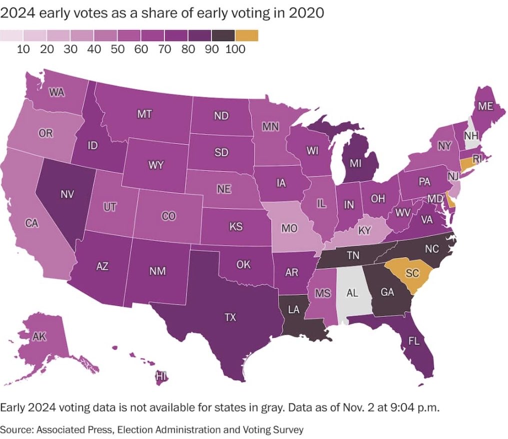 SunnySouthAL's tweet photo. #Alabama worst in the nation for early voting.
Ah yes, the state that lives under the regime of the ⁦@ALGOP⁩ and ⁦@GovernorKayIvey⁩.
#alpolitics #2024Election https://t.co/49ucZD1nt6