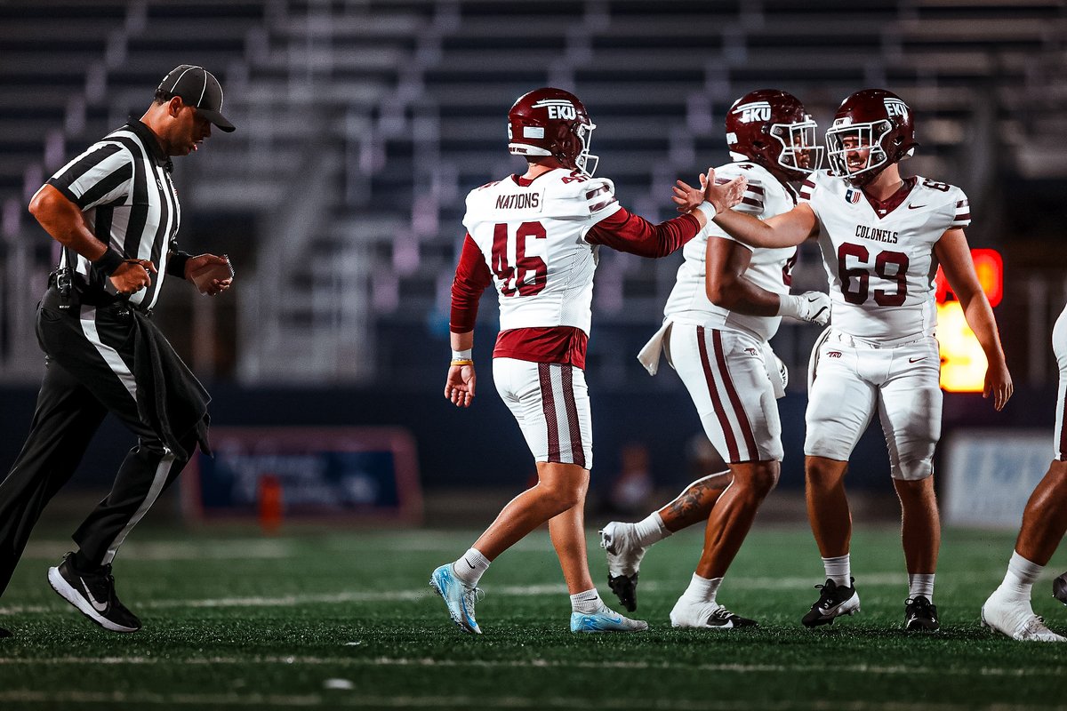 EKUFootball's tweet photo. A kick that will last a lifetime!

Congrats @pat_nations!

#E2W | #MatterOfPride https://t.co/RBP66m7kGo