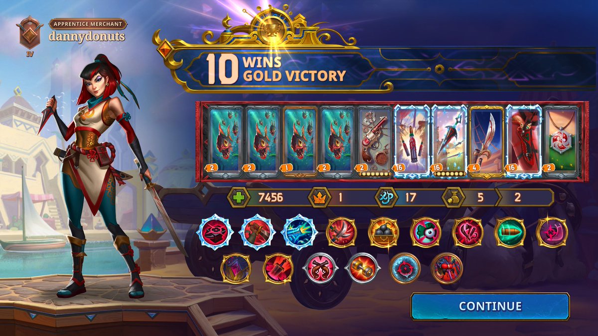 DannyDonuts_HS's tweet photo. How do you beat Property Pig &amp; Dam in @PlayTheBazaar ? Kill them before they cast! This was a pretty fun run, Throwing knives goes off first b/c of its low cast time &amp; procs off itself, ending the fight before it starts. Been loving the game so far! https://t.co/0geq9o4VXK