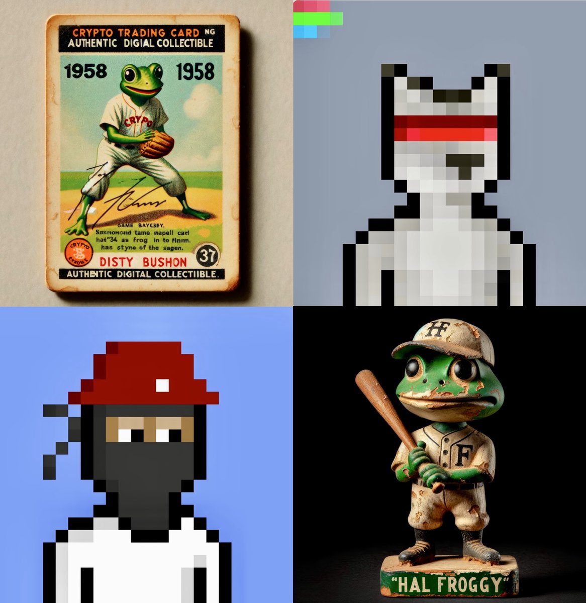 JamesCoolHurst's tweet photo. If this is going to be your first Bull Run…….start here.
24/25 Starter Pack.
@Nakamigos
#Cloaks
#CryptoTradingCards
#HalFroggyBobblehead https://t.co/PYrnJKRQGe