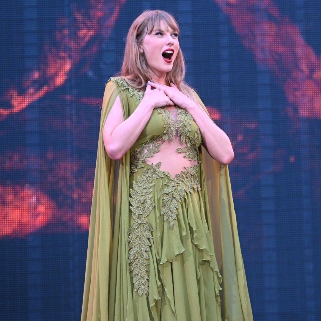 | Taylor Swift after the "champagne problems" cheer at today's show!  #IndyTSTheErasTour "This is our last Saturday night show in America on this  tour and you have just made it a Saturday