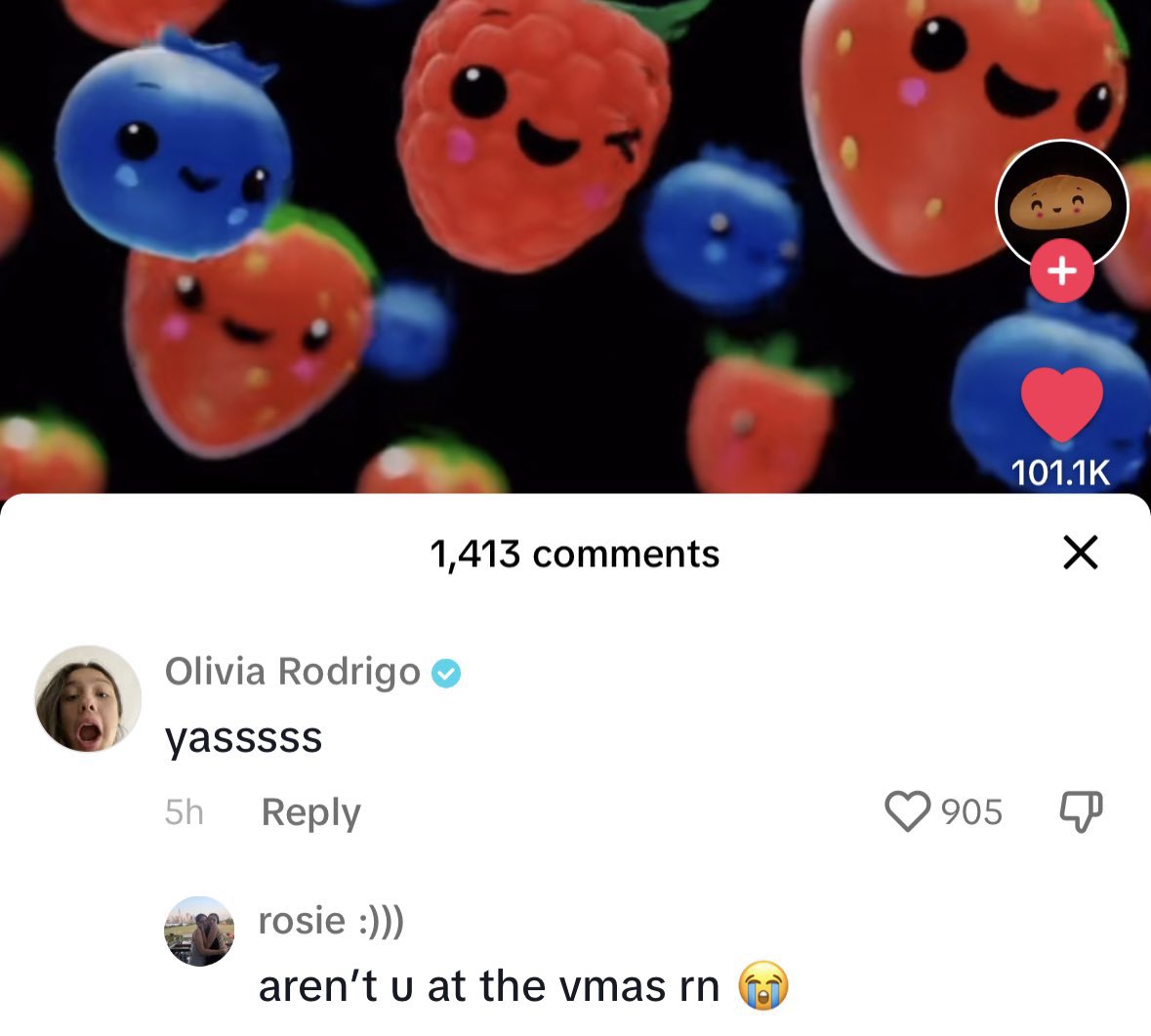 pixelyzd's tweet image. remember when olivia was watching baby sensory videos on tik tok instead of being at the vmas last year 😭