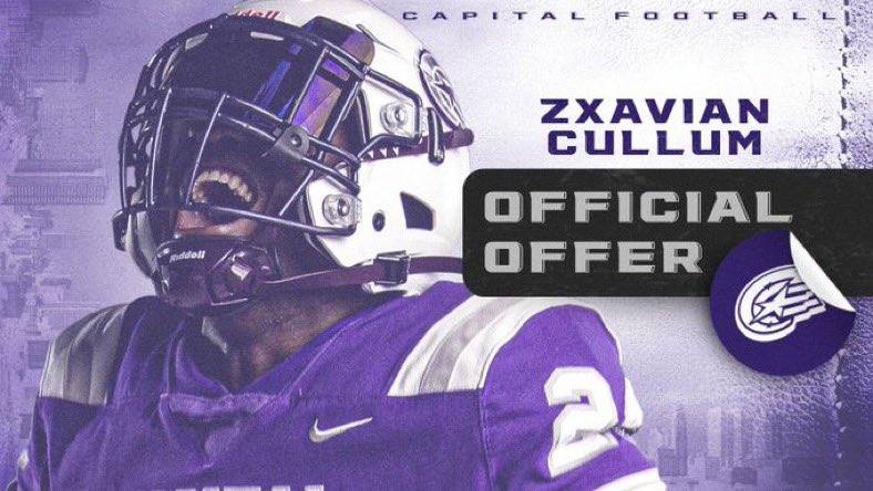 Zxavian "Chops" Cullum (@cullumzxavian) on Twitter photo #AGTG After some great week-to-week conversations with <a href="/Coachcalexander/">Charles Alexander</a> I am extremely blessed to receive my 3rd offer from the Capital University!
<a href="/Coach_Mac70/">Jake McSpadden</a>
<a href="/1MAN_EyELaND/">Axel Ofori Jr.</a>
<a href="/DVThunderFB/">Desert Vista Football</a>
<a href="/ZachAlvira/">Zach Alvira</a>
<a href="/gridironarizona/">Gridiron Arizona</a>
<a href="/PrepRedzoneAZ/">Prep Redzone Arizona</a>
<a href="/azc_obert/">Richard Obert</a>
<a href="/arizonaftbl/">Arizona Football Coverage</a> #AGTG After some great week-to-week conversations with <a href="/Coachcalexander/">Charles Alexander</a> I am extremely blessed to receive my 3rd offer from the Capital University!
<a href="/Coach_Mac70/">Jake McSpadden</a>
<a href="/1MAN_EyELaND/">Axel Ofori Jr.</a>
<a href="/DVThunderFB/">Desert Vista Football</a>
<a href="/ZachAlvira/">Zach Alvira</a>
<a href="/gridironarizona/">Gridiron Arizona</a>
<a href="/PrepRedzoneAZ/">Prep Redzone Arizona</a>
<a href="/azc_obert/">Richard Obert</a>
<a href="/arizonaftbl/">Arizona Football Coverage</a>