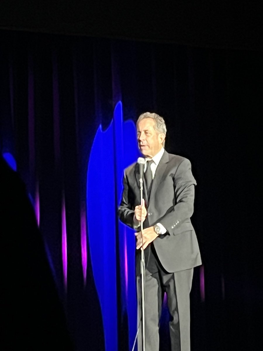 JasonDowneyBOE's tweet photo. .@JerrySeinfeld - you have been such a huge part of my family’s life on our TVs through the years. It was a dream come true to see you tonight here in Macon. Thanks for the memories. #HelloNewman https://t.co/P2nQ4g635X