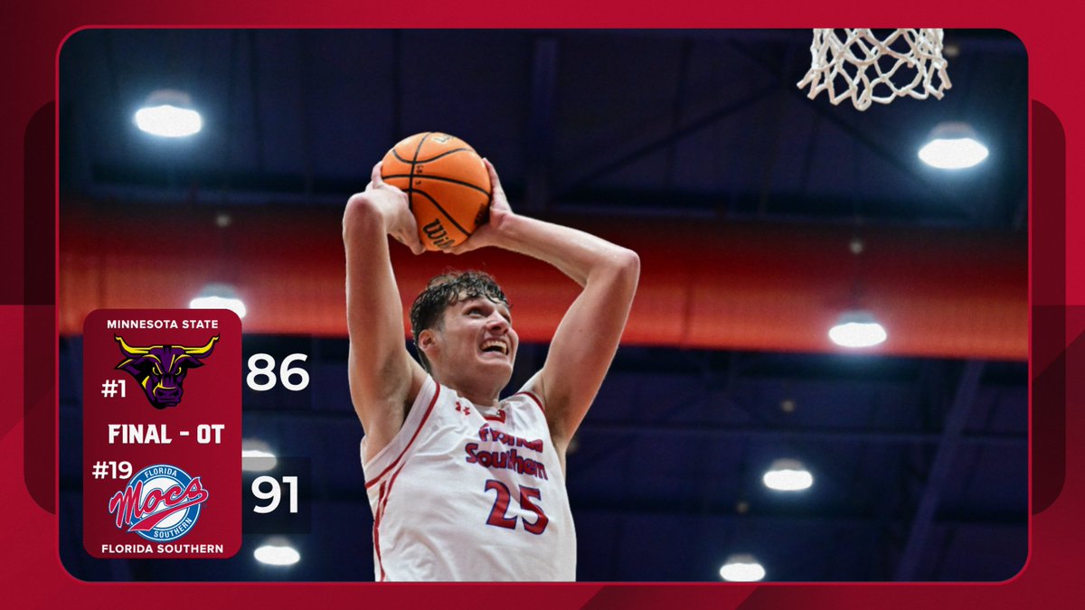 Florida Southern Mocs (@fsc_mocs) on Twitter photo No. 19 <a href="/FSC_MBB/">FSC Men's Basketball</a> knocks off No. 1 <a href="/MinnStMBBall/">MSU Men's Basketball</a> 91-86 in overtime to open up play in the <a href="/smcollegehoops/">Small College Basketball</a> Hall of Fame Classic! #LetsGoMocs
📰: fscmocs.com/news/2024/11/2… No. 19 <a href="/FSC_MBB/">FSC Men's Basketball</a> knocks off No. 1 <a href="/MinnStMBBall/">MSU Men's Basketball</a> 91-86 in overtime to open up play in the <a href="/smcollegehoops/">Small College Basketball</a> Hall of Fame Classic! #LetsGoMocs
📰: fscmocs.com/news/2024/11/2…