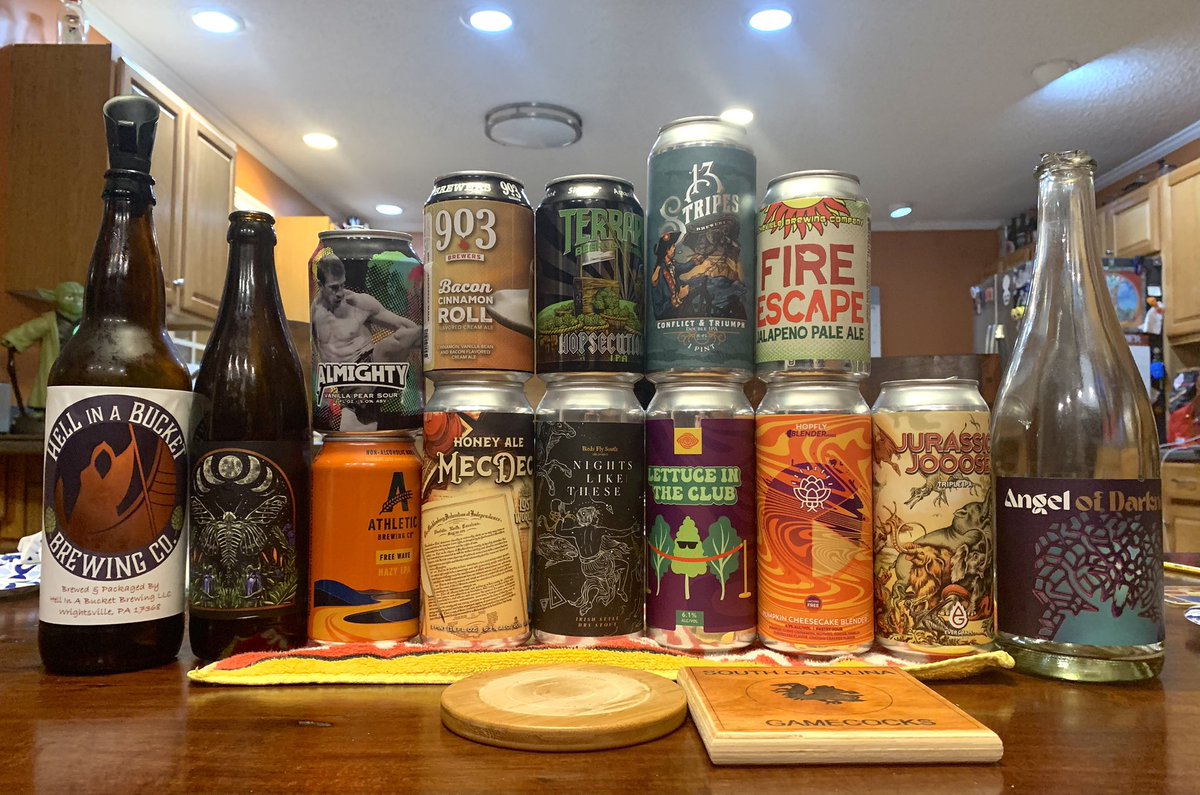 SC Beer Explorer (@scbeerexplorer) on Twitter photo Just wrapped up a share with some friends. Nice line up from: <a href="/hellinabucketb1/">hellinabucketbrewing</a> <a href="/BurialBeer/">Burial Beer Co.</a> <a href="/13StripesBrew/">13 Stripes Brewery</a> <a href="/HopFlyBrewCo/">HopFly Brewing Co</a> <a href="/wickedweedbeer/">Wicked Weed Brewing</a> <a href="/Columbia_Craft/">Columbia Craft Brewing Company</a> <a href="/PrecariousBeer/">Precarious Beer Project</a> <a href="/bfsbeer/">Birds Fly South</a> <a href="/lostworldsbeer/">Lost Worlds Beer</a> <a href="/AshevilleBrewin/">Asheville Brewing</a> <a href="/AthleticBrewing/">Athletic Brewing</a> <a href="/903Brewers/">903 Brewers</a> <a href="/TerrapinBeerCo/">Terrapin Beer Co.</a> #PrecariousBeerProject Just wrapped up a share with some friends. Nice line up from: <a href="/hellinabucketb1/">hellinabucketbrewing</a> <a href="/BurialBeer/">Burial Beer Co.</a> <a href="/13StripesBrew/">13 Stripes Brewery</a> <a href="/HopFlyBrewCo/">HopFly Brewing Co</a> <a href="/wickedweedbeer/">Wicked Weed Brewing</a> <a href="/Columbia_Craft/">Columbia Craft Brewing Company</a> <a href="/PrecariousBeer/">Precarious Beer Project</a> <a href="/bfsbeer/">Birds Fly South</a> <a href="/lostworldsbeer/">Lost Worlds Beer</a> <a href="/AshevilleBrewin/">Asheville Brewing</a> <a href="/AthleticBrewing/">Athletic Brewing</a> <a href="/903Brewers/">903 Brewers</a> <a href="/TerrapinBeerCo/">Terrapin Beer Co.</a> #PrecariousBeerProject