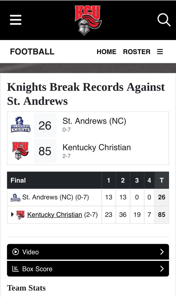 Huge win today for the Knight trophy. <a href="/GoKnightsFB/">KCU Football</a> <a href="/B1GOb75/">ob75_</a> <a href="/tatecrum50/">Tate Crum</a> <a href="/LoganGauze2024/">Logan Gauze</a> <a href="/coach_G63/">Ethan Gossage</a>