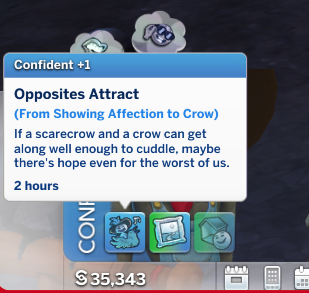 onlyabidoang's tweet photo. Just found out that Patchy the Scarecrow from Sims 4 Seasons has some new details when interacting with the crows from Life and Death 🤯 https://t.co/LaVGhYjez9