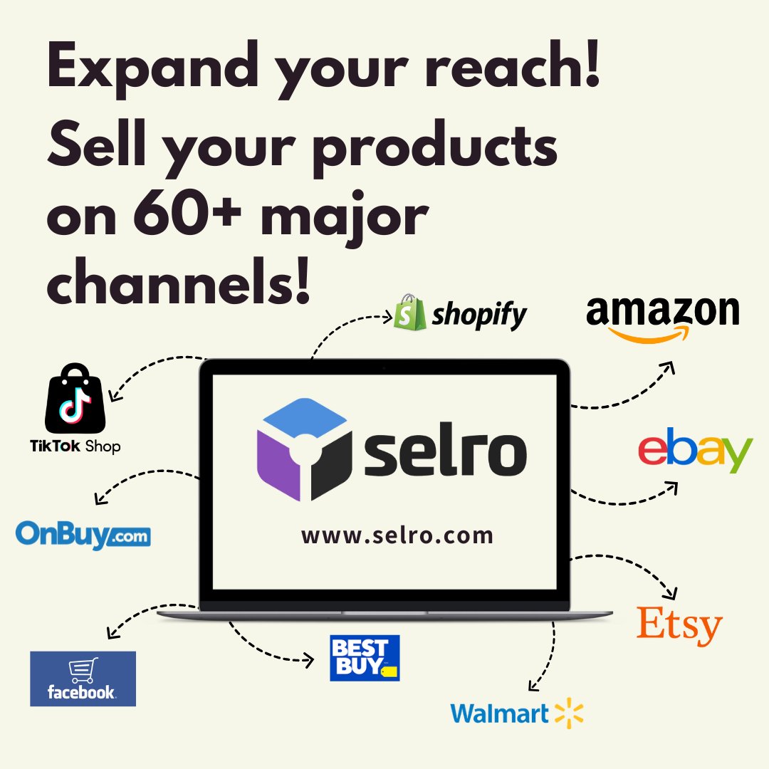 Why limit your business to one marketplace? With #Selro Multichannel, you can showcase your products on 60+ top channels — from Amazon and eBay to Shopify among other major sales channels!
Get the power of multichannel selling at your fingertips!