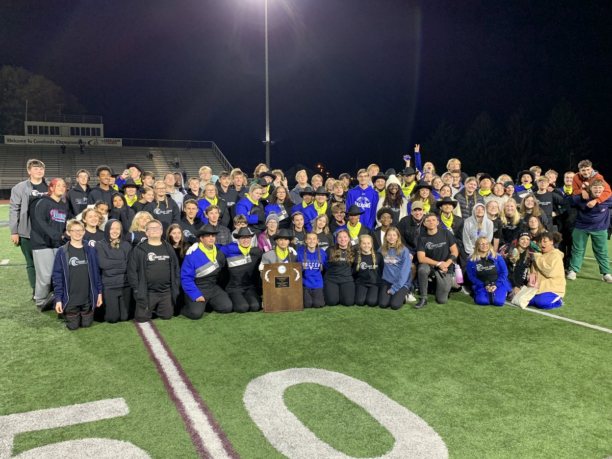 cedarcrestband's tweet photo. Thatโs a wrap! 2024 Silver medalists in Patriot Open Class at Cavalcade Championships! GREAT performance by a really awesome team! Thanks to everyone who made this season a success! Congrats! #ccmb24 #TheAmericanWest #Intothesunset #marchingband #FalconPride https://t.co/yHRRwC56Jz