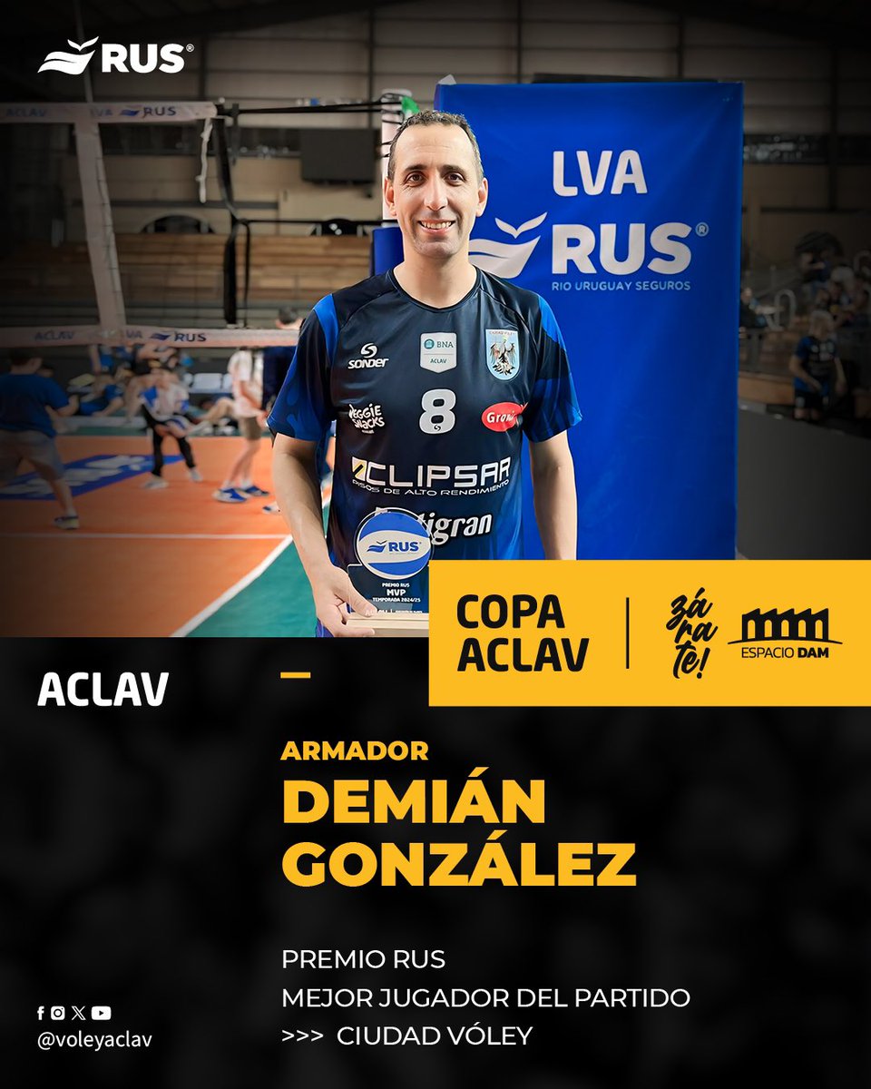 VoleyACLAV's tweet image. Luciano Coto y Demián González son los premiados de esta noche final de #CopaACLAV 🏆

Felicitaciones a ambos por su desempeño y su clasificación al 🔜 FINAL FOUR 🔥

¡Gracias Río Uruguay Seguros por acompañarnos!