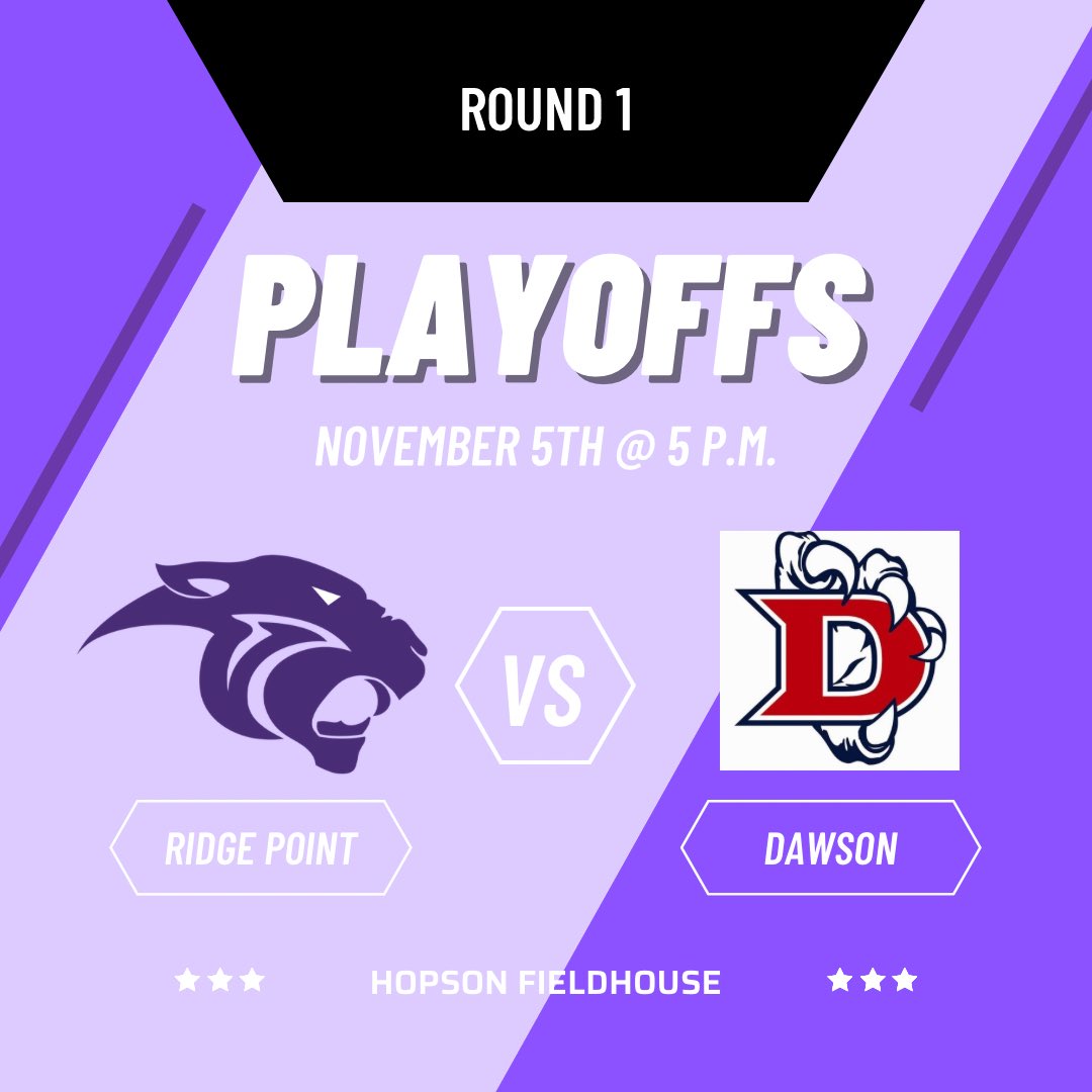 Your Panthers’ journey to State kicks off Tuesday, Nov 5! 

Let’s pack the stands and bring the energy! 

Be there to cheer loud and proud for every point! Let’s go, Panthers! 🐾 

#PantherPride #RoadToState #OneForAll