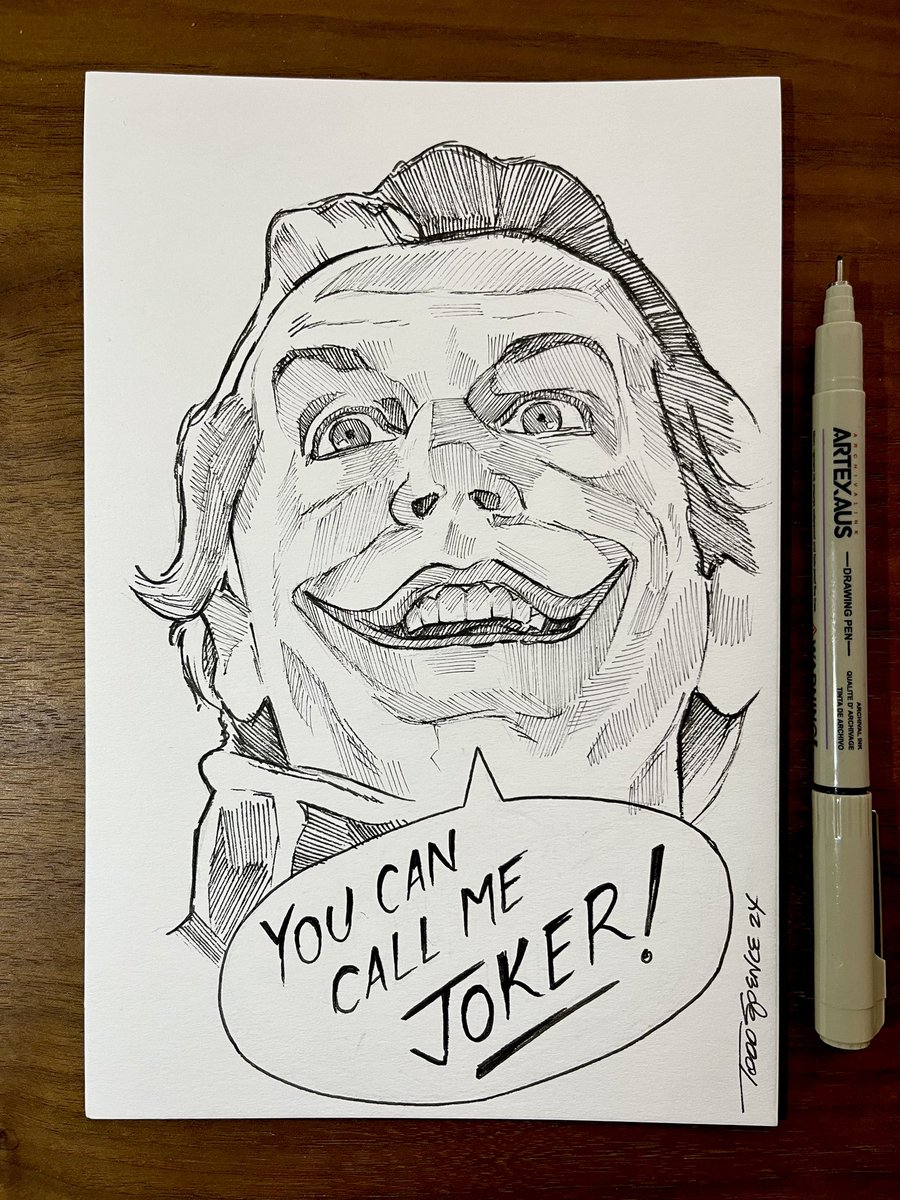 Todd_Spence's tweet photo. BATMAN / Jack Nicholson
Archival ink pens on strathmore paper.
🏙️ Available to own. 🏙️ https://t.co/wc4HrET6CK