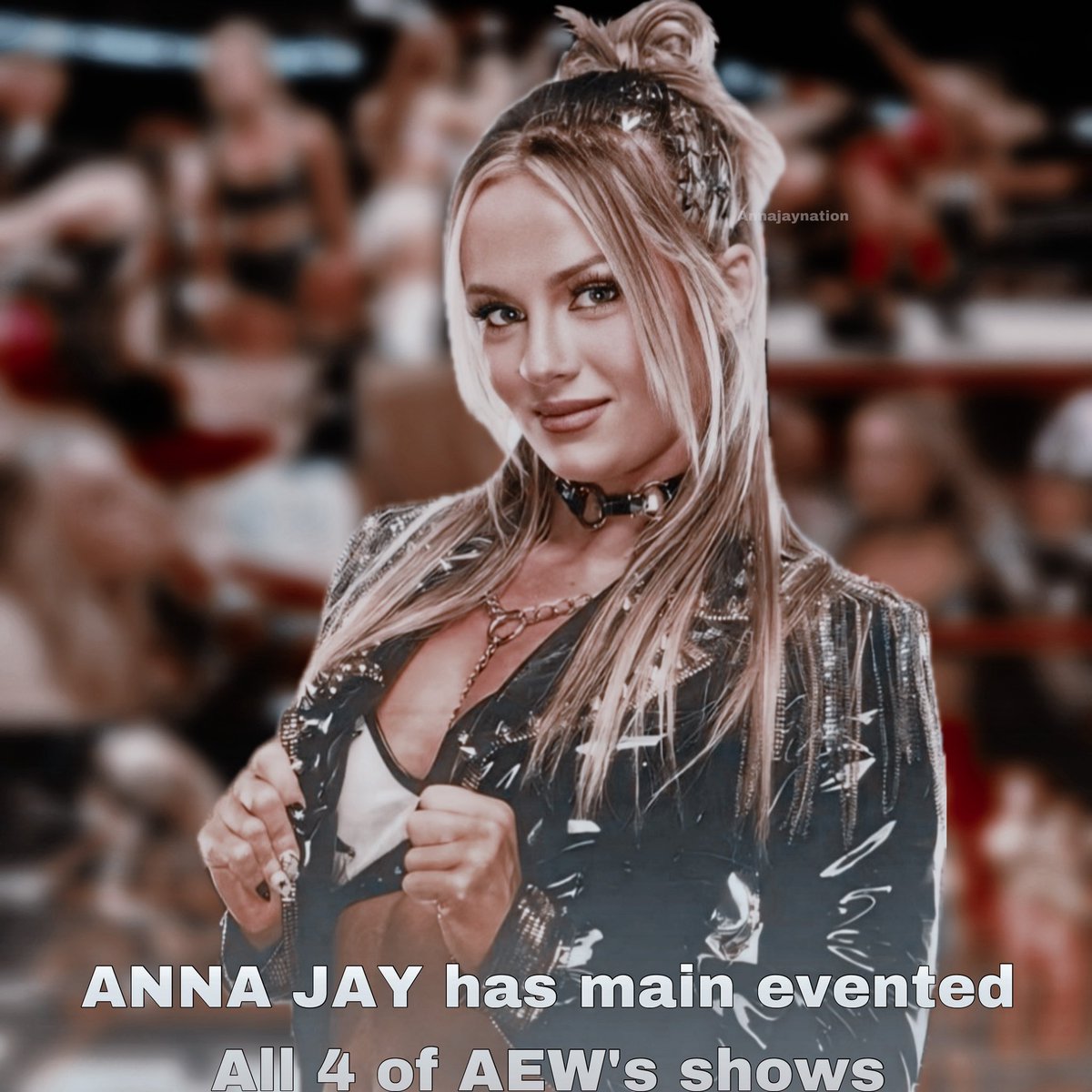 annasjays's tweet photo. The FIRST woman to main event all 4 of AEW’s shows! @annajay___ https://t.co/9iuBQZ5eRD