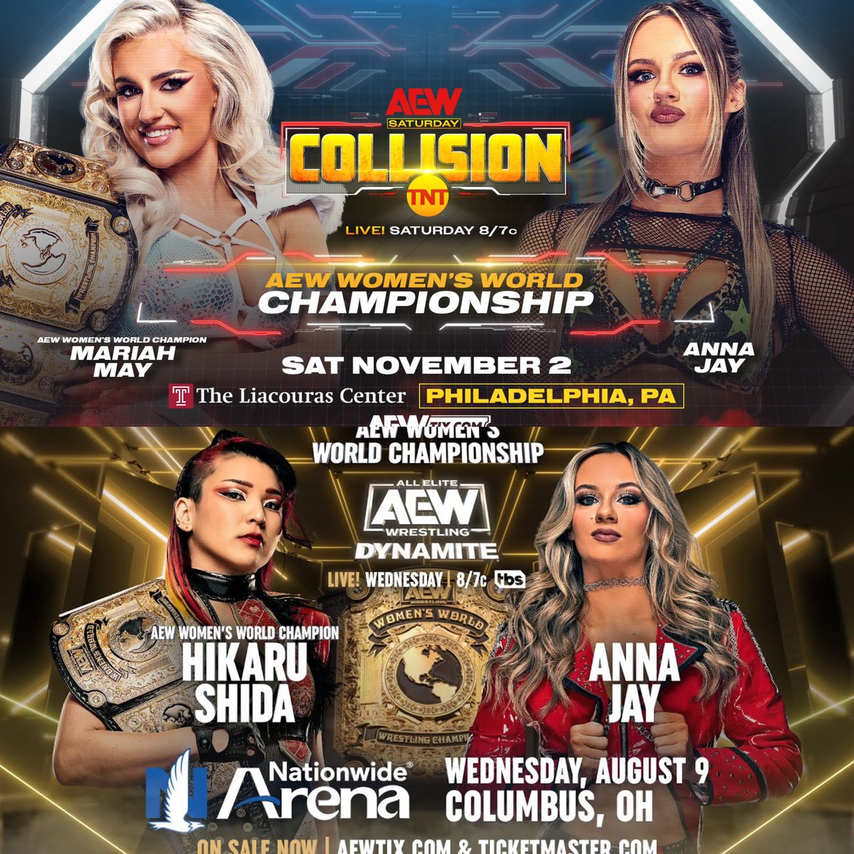 annasjays's tweet photo. The FIRST woman to main event all 4 of AEW’s shows! @annajay___ https://t.co/9iuBQZ5eRD