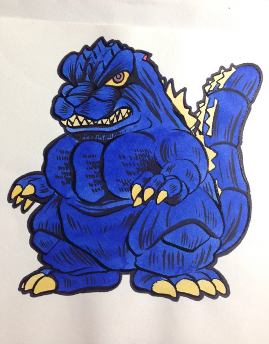 本日はゴジラの日という事で、かつてデラックスボンボンで連載していた「怪獣王ゴジラ」の原画を。ゴジラ界隈が盛り上がっていて嬉しいですね!そろそろゴジラVSな日本制作の新作怪獣バトルが観たいです #ゴジラの日 #ゴジラ70周年 