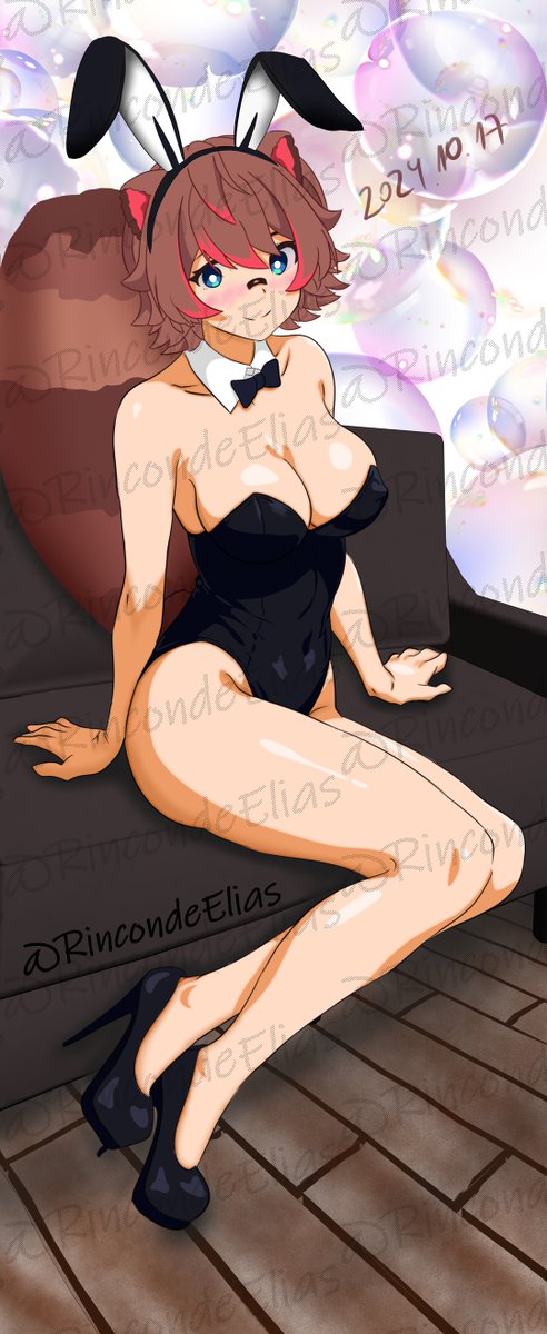 RincondeElias's tweet photo. versión playboy bunny regalo a @rakkun . por la haber estado de invitada en #zdj / #zonadjuegos, y tenernos una paciencia gigante, la versión sin marcas solo la tiene ella. https://t.co/vfqs2lLX7Y