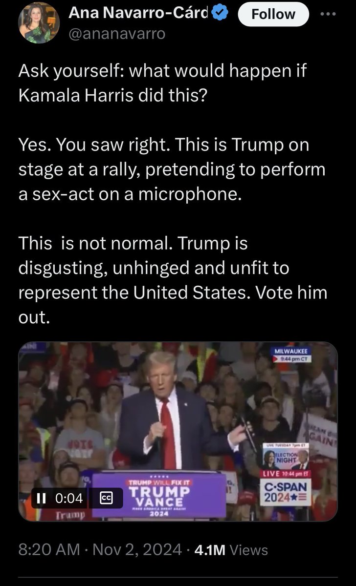 JKeehotay's tweet photo. Why do they worship this awful man? Here is #trump #felating #themic today. #unhinged https://t.co/miMhFB12K9