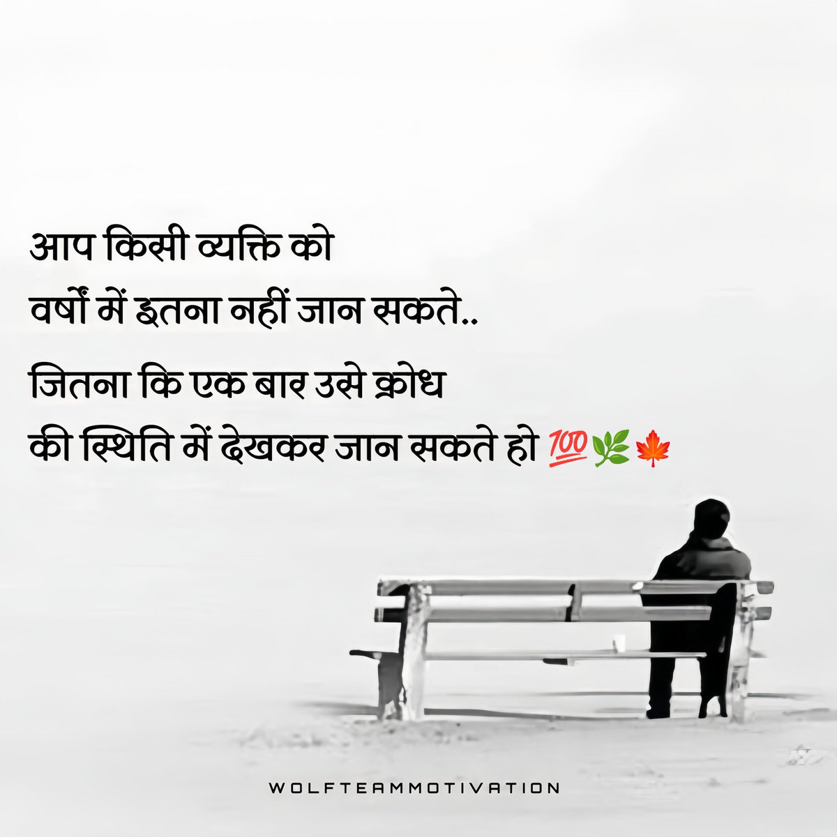 WOLFQUTES's tweet photo. शुभ प्रभात 🌅🌻 @wolfteammotivation 
आप किसी व्यक्ति को वर्षों में इतना नहीं जान सकते.
जितना कि एक बार उसे क्रोध की स्थिति में देखकर जान सकते हो 💯🌿🍁 https://t.co/oK2lCjA63Q