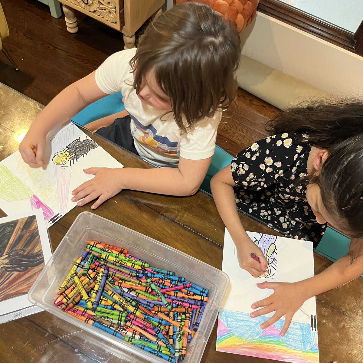 In celebration of Halloween, first graders in Camp GEM (Girls Excelling in Math) explored the art of Edvard Munch and learned how to create art using one point perspective. #Math+Art=Fun #mathgoggles #TheScream
